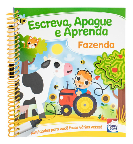 Escreva, Apague E Aprenda: Fazenda, De Curious Universe Uk. Editora Happy Books, Capa Mole Em Português