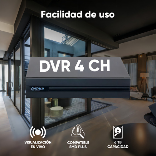 Kit Videovigilancia Cronos 4 Cámaras Dahua Bala Hfw1239cn-a Con Audio Fullcolor 2mp + Baluns + Accesorios - Kit Cctv Fullcolorkit-a-4csc (dvr Dahua Xvr1b04-i Circuito Cerrado)
