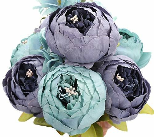 Duovlo Flores Falsas Vintage Peonia Artificial Seda Flores 