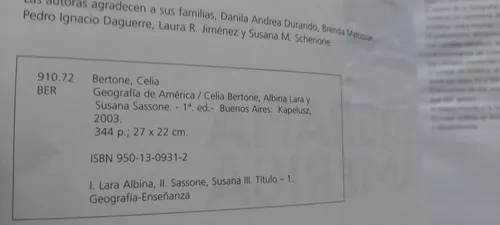 Geografia De America - Kapelusz (usado) Cd 203 1 (Usado)