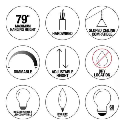 Lampara Techo 4 Luces Estilo Rustico Negro Mate 12 Pulgadas