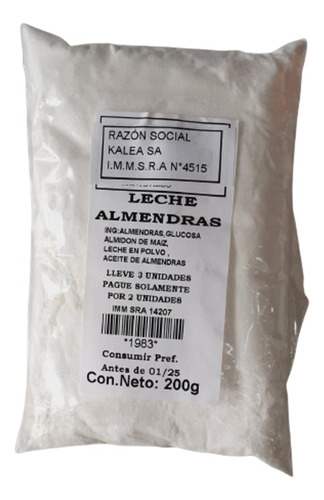 Leche De Almendras En Polvo 200 G Lleve 3 Pague Solo  2.