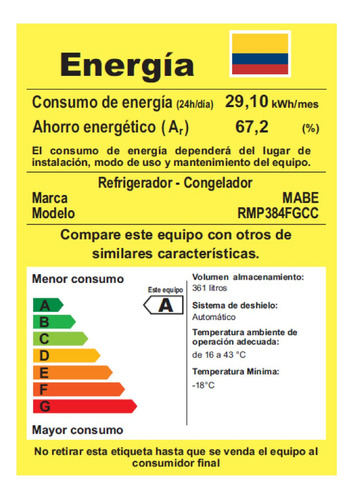 Imagen 4 de 10 de Nevera No Frost 384 Lts Brutos Black Steel Mabe Rmp384fgcc