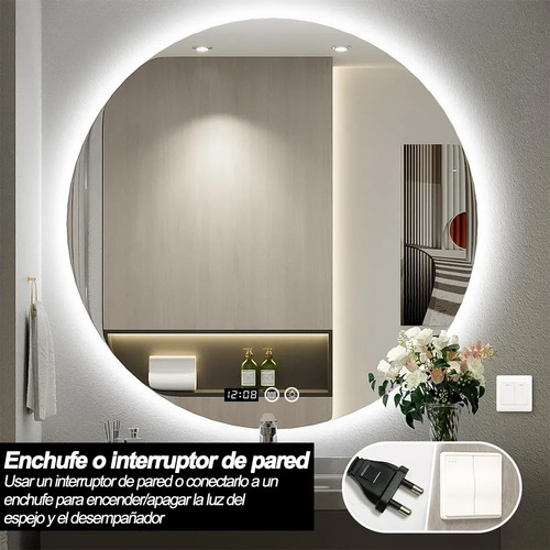 Espejo Led Baño Touch 3 Modo Con Función Antivaho 60*60cm