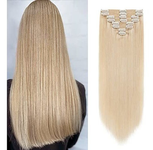 Doble Weft 100% Remy Humana Cabello Extensiones Clip Xjdqa