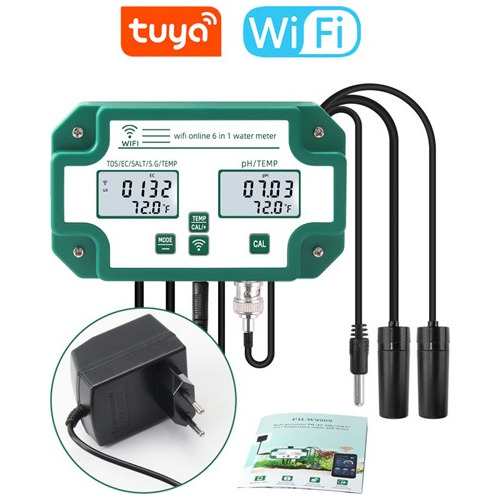 Monitor D Calidad Dl Agua 6en1 Acuari Ph,tds,ec,sg, Temp,sal