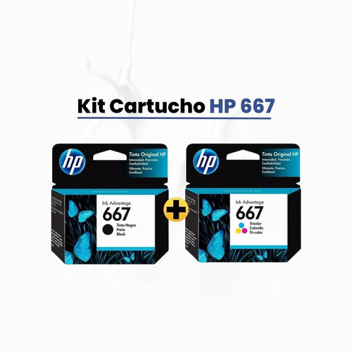 Kit 2 Cartuchos Hp 667 Preto E Hp 667 Colorido Hp Com Nf