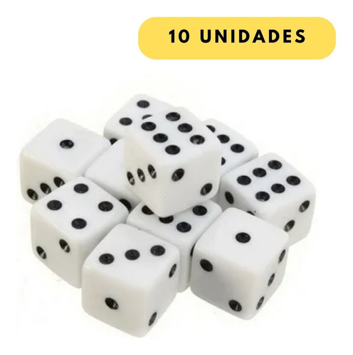 Mini Dados De Plástico Para Jogos De Tabuleiro 1cm 10un