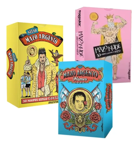 Combo Mazo Argento + Memes + Nudes Cartas Españolas Poppular