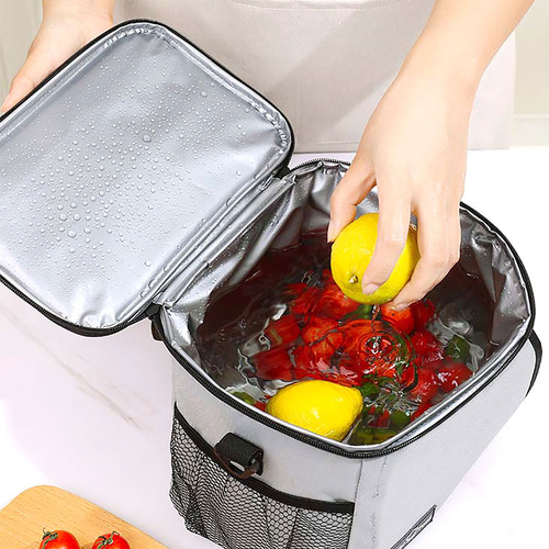Bolsa Termica Lancheira Fitness Marmita Caixas E Bolsas Térm Cor Cinza