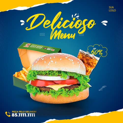 Imagem 7 de 10 de Pack 18 Artes De Alimentação Editáveis Photoshop Psd