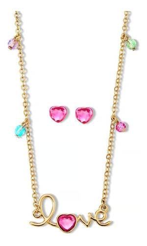 Estuche Collar + Aretes Pinky Love