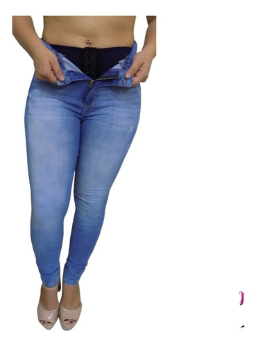 Calça Sawary Jeans Autêntica Super Lipo Elastano Cós Alto 