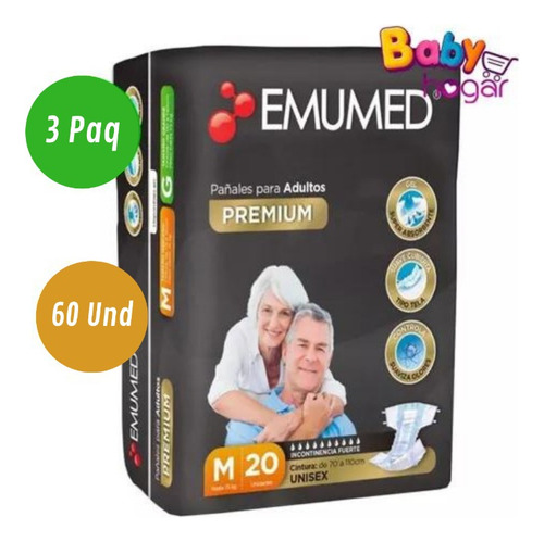 Pañales Emumed Premium 3 Paquete Elegir Talla G Y M