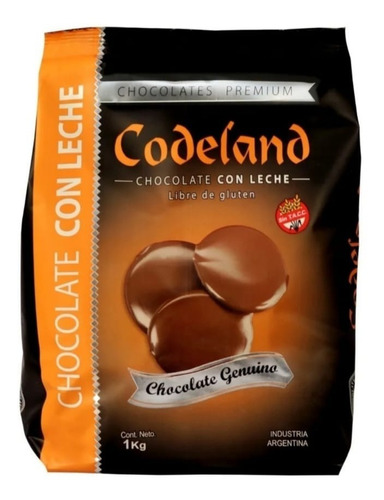 Chocolate Cobertura Codeland Con Leche X 1kg - Cotillón Waf