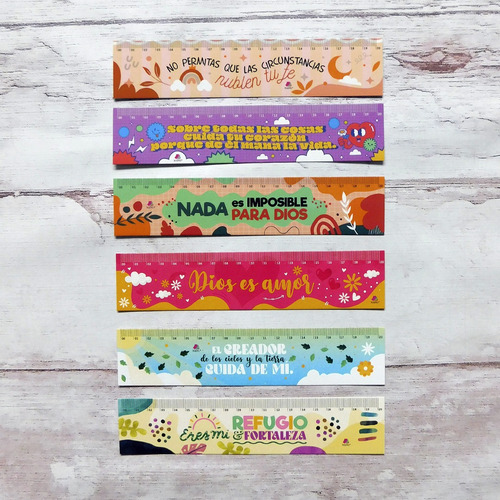 Reglas Con Frases Religiosas Cristianas Pack X 25