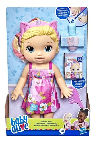 Baby Alive - Bebé Día De Spa - Unicornio - Pelo Rubio