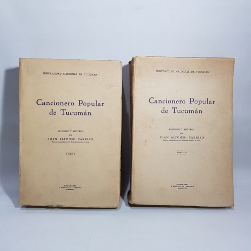 Antiguos Libros Cancionero Popular Tucumán Carrizo Mag 62112