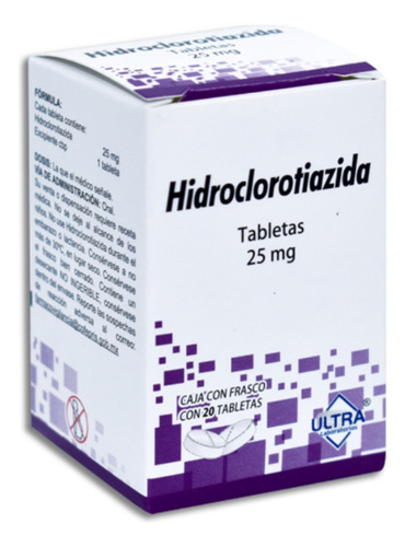 Hidroclorotiazida 25 Mg Caja 20 Tabletas Ultra Laboratorios