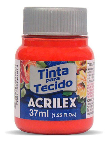 Tinta Para Tecido Vermelho Vivo 37ml Acrilex