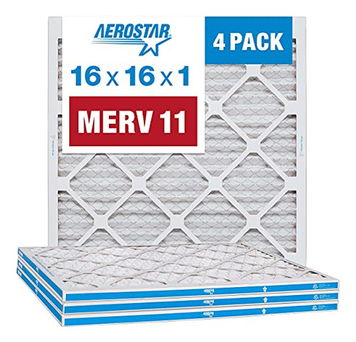 Filtro De Aire Plisado Aerostar 16x16x1 Merv 11, Horno Ac [u