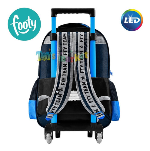 Imagen 3 de 5 de Mochila 18 Con Carro Carrito Y Luces Led Footy