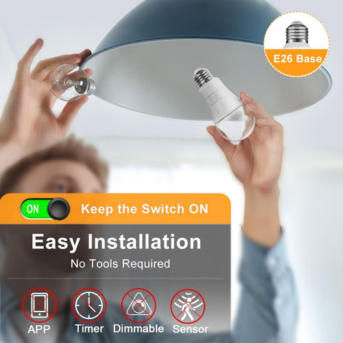 Bombilla Led E26 Con Cubierta Transparente A19 3w Para Inter