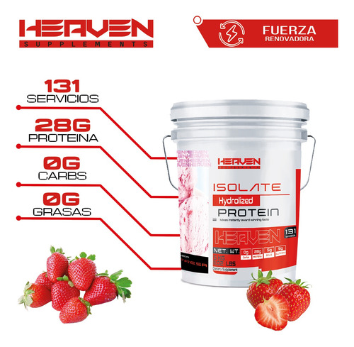 Proteína Hidrolizada 5kg Heaven Varios Sabores Fresa