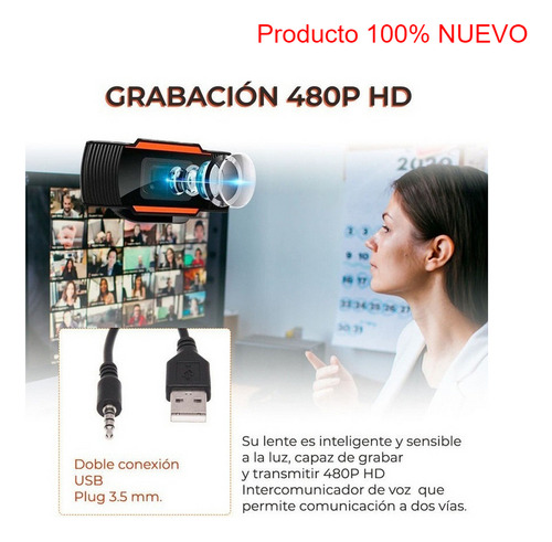 Webcam Usb Para Computadora 480p Con Microfono