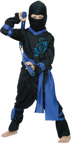 Disfraz De Guerrero Ninja Color Azul Disfraz De Ninja Para Niño Blue Ninja Boy Disfraz Halloween O Cosplay De Ninja Azul