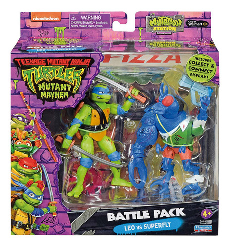 As Tartarugas Ninja - Pack 2 Bonecos - Leo Vs Superfly