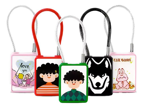 Candado Con Lector De Huella Digital Recargable Apto Niños Rojo