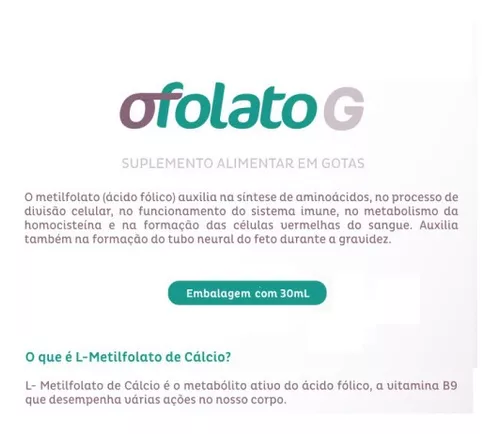 Suplemento Alimentar Ofolato G Gotas 30ml - Memed+