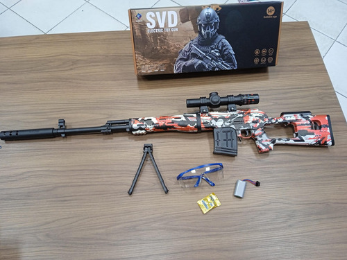 Arma Gel Grafite Awm Mira Sniper Automatica Svd Free Fire