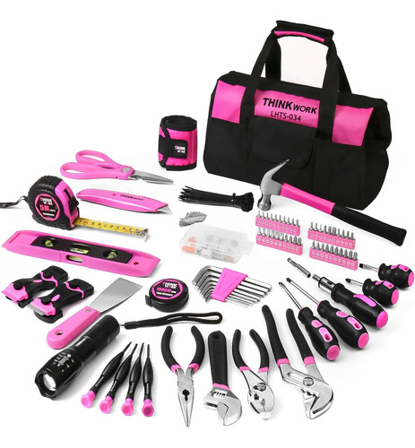 Thinkwork Pink Tool Set - 207 Piece Lady's Portable Home ...