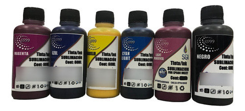 Tinta De Sublimacion Epson Ati Reenvasada 60ml 6 Colores Sgi