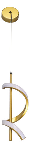 Colgante Led De Techo En Espiral Blanco De Color Dorado De A