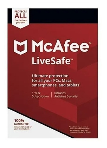 Antivirus Mcafee Livesafe 10 Dispositivo 1 Año Premium