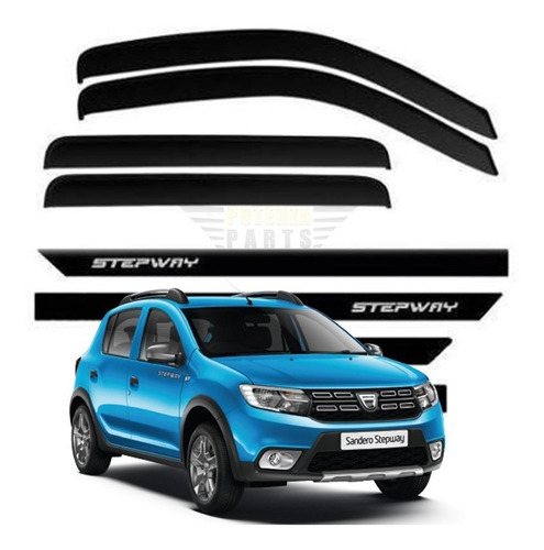 Kit Renault Novo Stepway 2015 2016 2017 2018 2019 E 2020 Friso Tipo Borrachão + Calhas De Chuva #