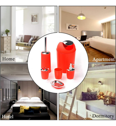 Juego De Accesorios De Baño De 6 Piezas, Incluye Soporte Par