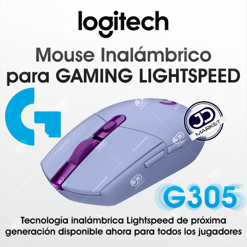 Mouse Gamer Inalámbrico Logitech G305 / 12000dpi - Lila