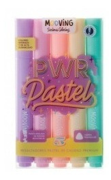 Resaltador Pastel Mooving Coloring Set X5 Colores Pasteles