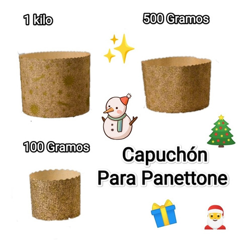Imagen 1 de 1 de Capucho Capuchon Para Panettone 100gr ( 15 Unid) 