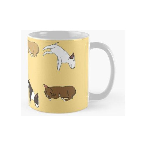 Taza Lazy Bull Terrier - Amarillo Calidad Premium