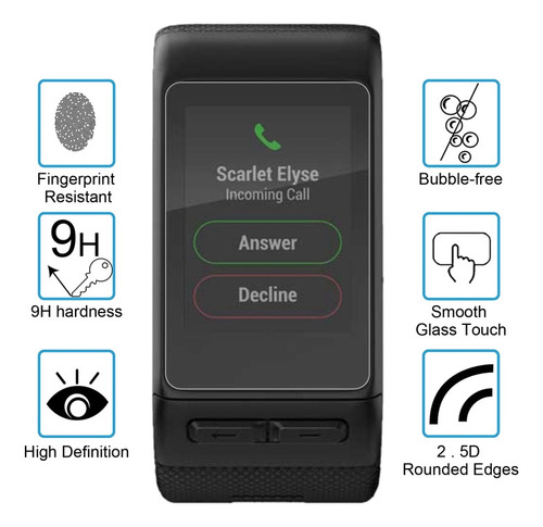 Compatible Película De Vidrio Templado For Reloj Inteligente De 2 Piez