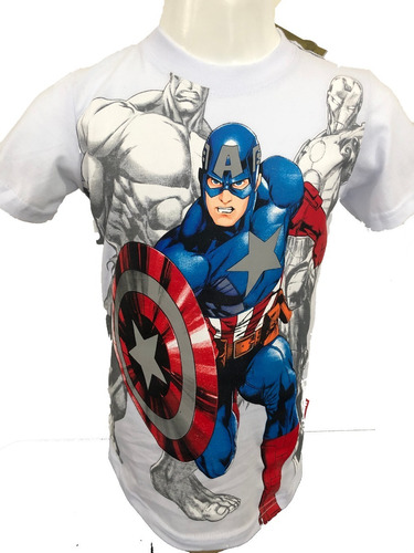 Polo Avenger Niño Marvel Original 100% Algodón Peruano