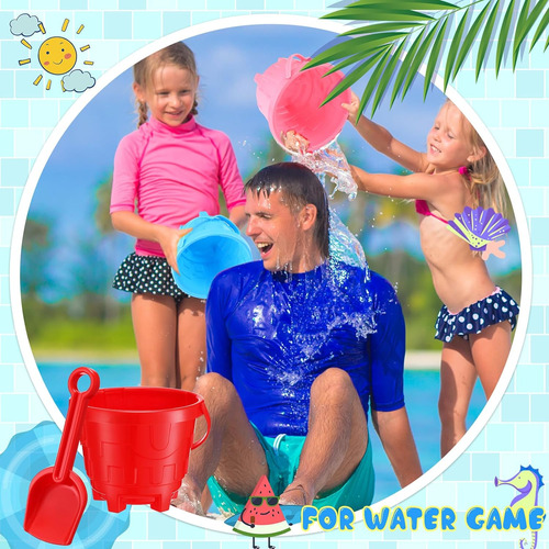 24 Juegos De Cubos De Playa Para Ninos Con Palas, Castill...