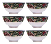 Comprar Conjunto 6 Tigelas Melamina Natalina Pinhas E Folhagens