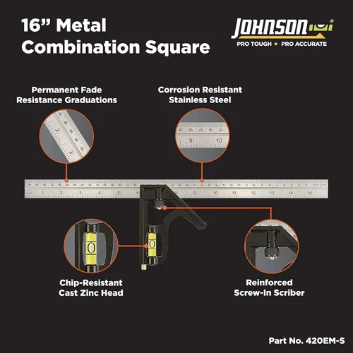 Johnson Nivel & Tool 420em-s Combinación De Metal De Pesado