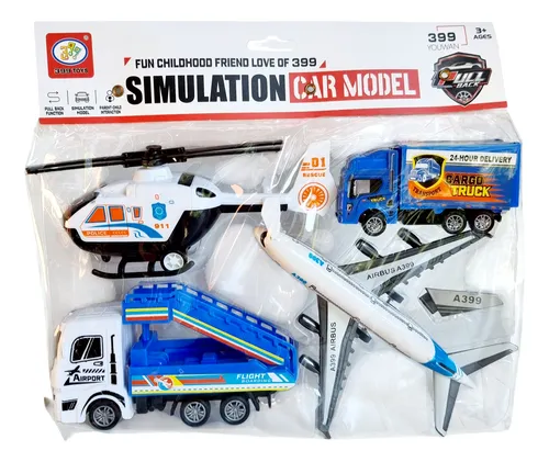 Set Aeropuerto Avion Auto Camion Helicoptero